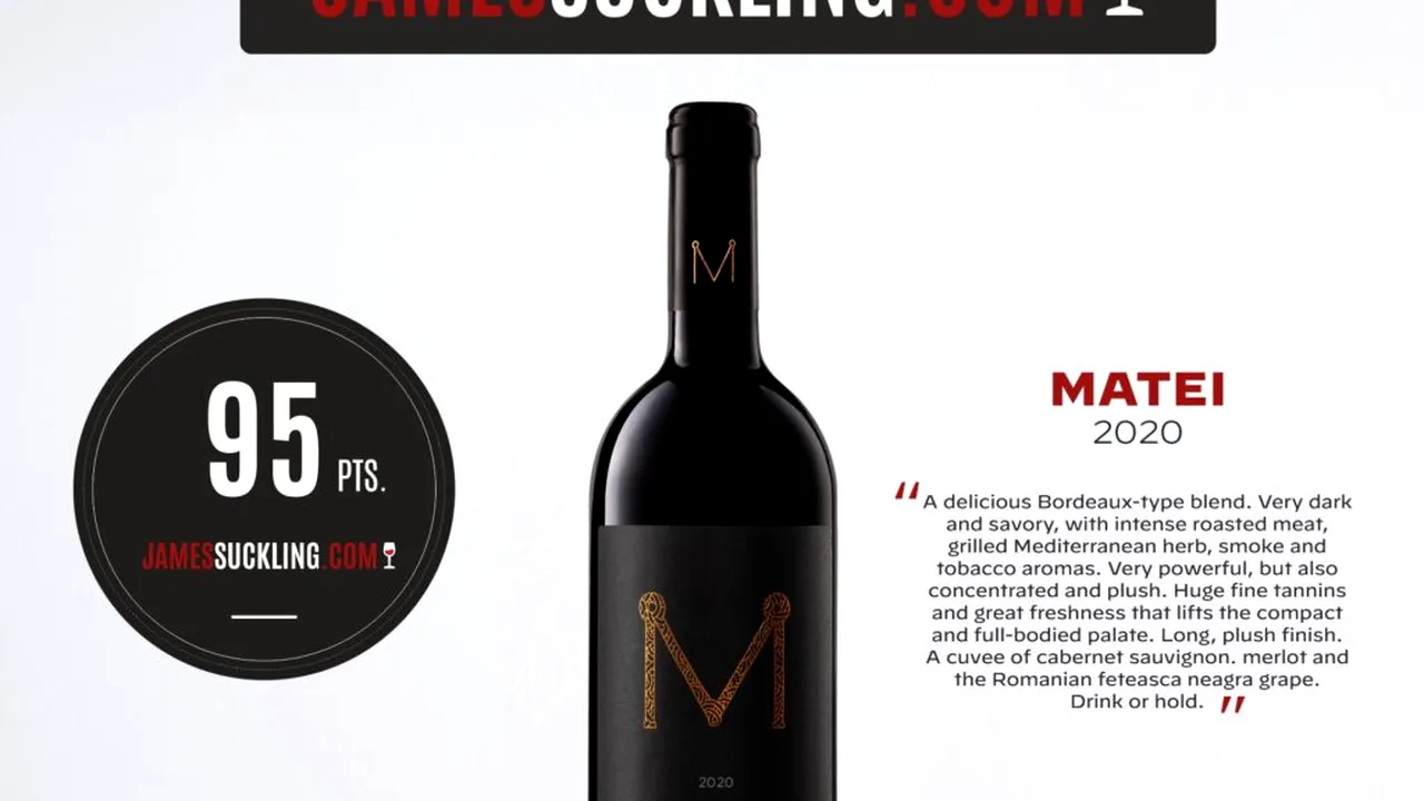 CRAMA DEMATEI ÎNREGISTREAZĂ CEL MAI MARE SCOR ISTORIC PENTRU UN VIN ROMÂNESC LA JAMES SUCKLING: MATEI 2020 – 95 DE PUNCTE!