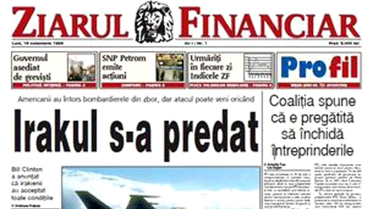 De 15 ani ZIARUL FINANCIAR este vocea businessului românesc