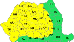 Cod Galben: Vânt puternic şi ploi abundente, sâmbătă şi duminică