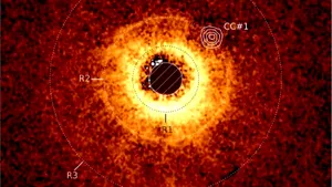 Telescopul James Webb a descoperit o planetă de dimensiunea lui Saturn care modelează un disc stelar