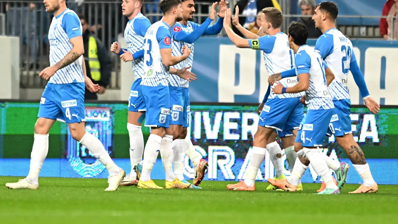 Superliga: Universitatea Craiova s-a impus la limită în faţa Voluntariului, 2-1
