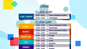 ORAR complet pentru TeleŞcoala, publicat de TVR. Prima săptămână de cursuri LIVE VIDEO şi online când şcolile sunt închise. Pregătire pentru Capacitate şi Bacalaureat