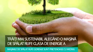 Trăiţi sustenabil alegând o maşină de spălat rufe clasa de energie A
