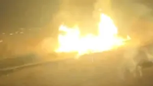 Stație rusească de pompare a gazului, în flăcări după o explozie