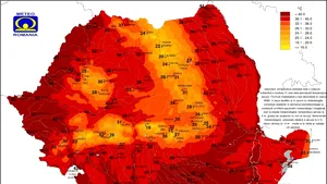Hartă. România se topește: temperatura resimțită a ajuns la 44°C în mai multe zone