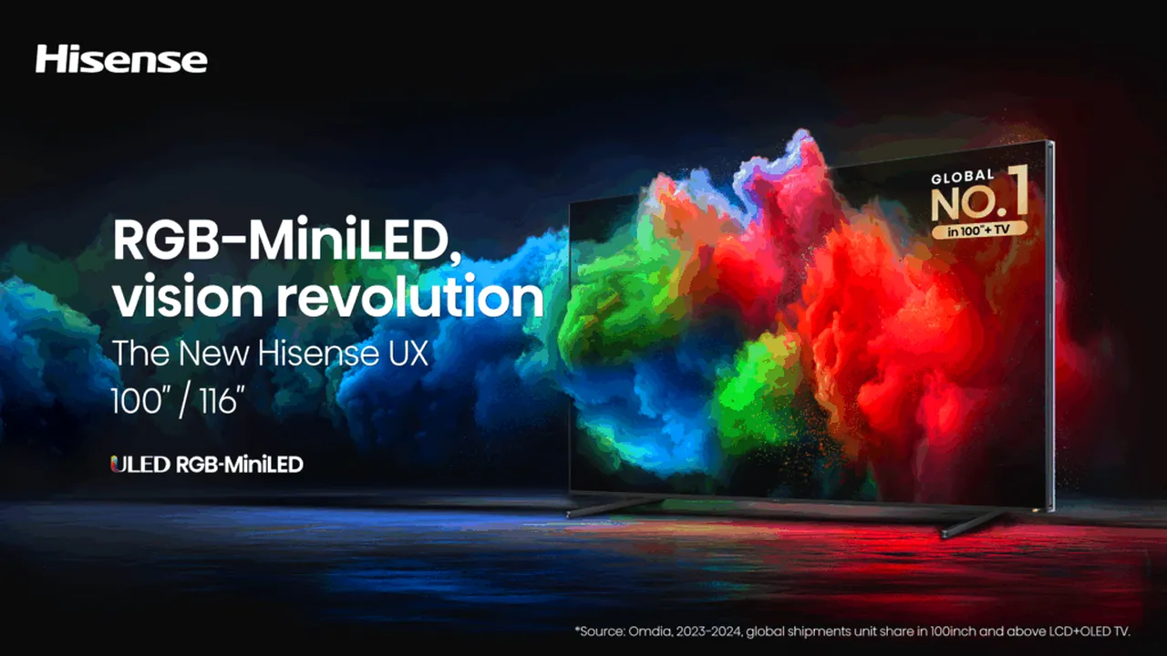 Hisense anunță lansarea televizorului UX de 116 inci cu tehnologie RGB-MiniLED și precizie avansată a culorilor