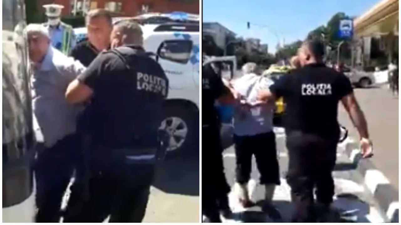 VIDEO: Scandal între băcăuani şi poliţia locală, după ce un şofer de autobuz a fost încătuşat şi amendat 