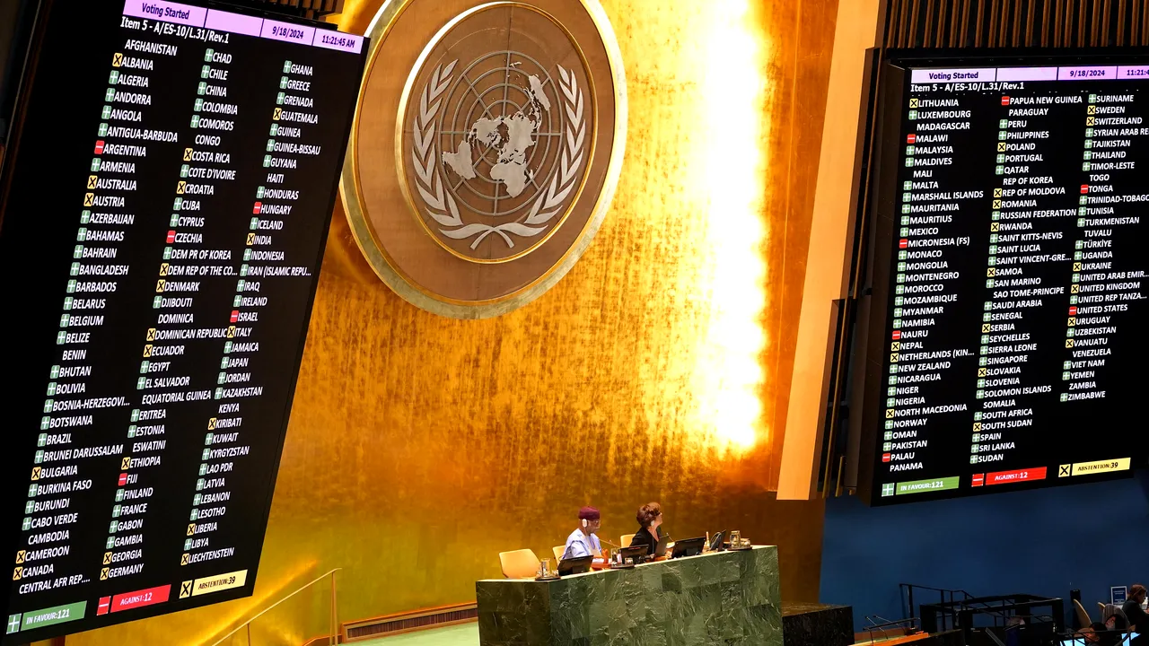 Adunarea Generală a ONU cere Israelului să se retragă din teritoriile palestiniene. România s-a abţinut de la vot