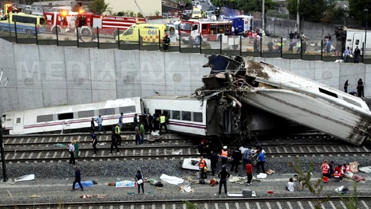 TRAGEDIA DIN SPANIA: Bilanţul accidentului feroviar a ajuns la 79 de morţi, după decesul unuia dintre răniţi