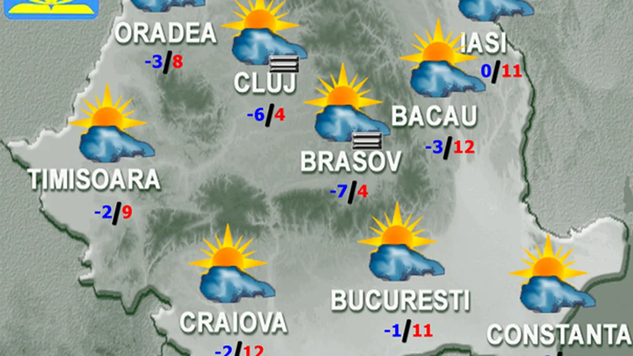 PROGNOZA METEO: Cresc temperaturile. Cum va fi vremea luni şi marţi în ţară şi în Bucureşti