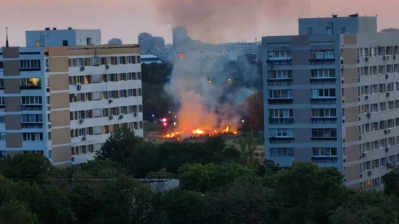 Un nou incendiu în zona retrocedată a Parcului IOR din Capitală. Pompierii încă nu au ajuns la fața locului