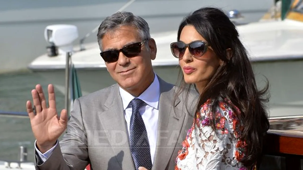 George Clooney şi Amal Alamuddin s-au căsătorit civil luni, la Veneţia