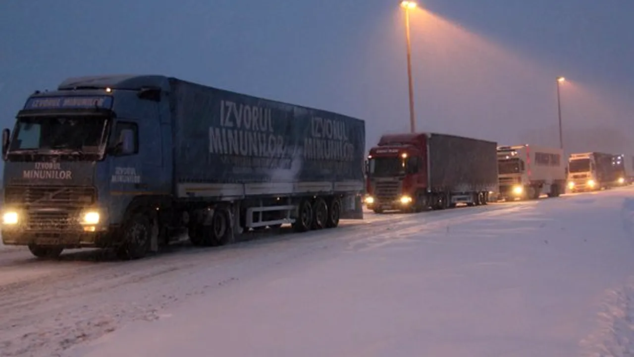 Aglomeraţie în Vama Giurgiu: Sute de tiruri, într-o coloană ce se întinde pe aproximativ 30 de kilometri