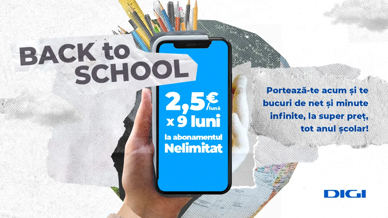 „Back to School” se întoarce la DIGI cu 50% reducere în primele 9 luni