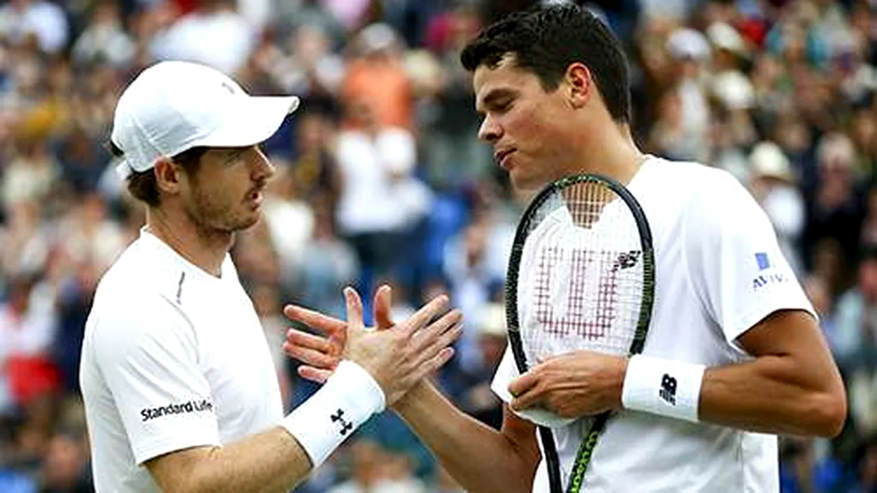 Milos Raonic şi Andy Murray vor juca finala masculină de la Wimbledon