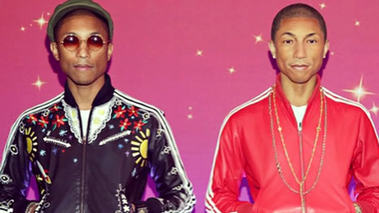O statuie din ceară a cântăreţului Pharrell Williams, expusă la Madame Tussauds din New York