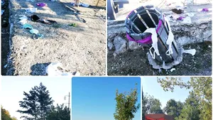 Zeci de sutiene au fost aruncate într-o parcare de pe DN58 în judeţul Caraş Severin
