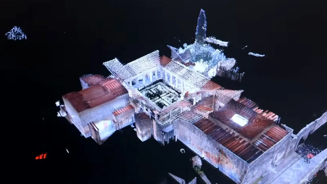 Pompei, cartografiat digital după opt luni de analiză cu drone și radar. Datele vor ghida viitoarele restaurări