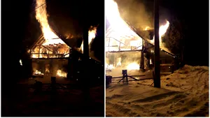 Incendiu la o cabană din Alba. 10 persoane s-au salvat singure din flăcări