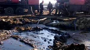 Argeş: Gospodării inundate de petrolul scurs dintr-o conductă spartă