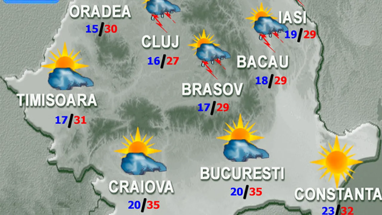PROGNOZA METEO: Cum va fi vremea în weekend, la Bucureşti, la munte şi la mare