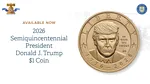 Trump apare pe o monedă de 1 dolar: piesa aniversară a SUA a fost pusă în vânzare