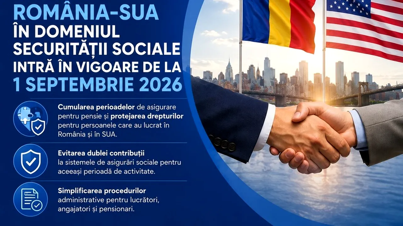 Pensii din România și SUA. Intră în vigoare acordul care permite cumularea anilor de muncă din ambele state
