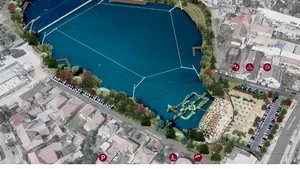 Instalaţii de transport pe cablu pentru sporturi nautice, la Lacul lui Binder, în Sibiu