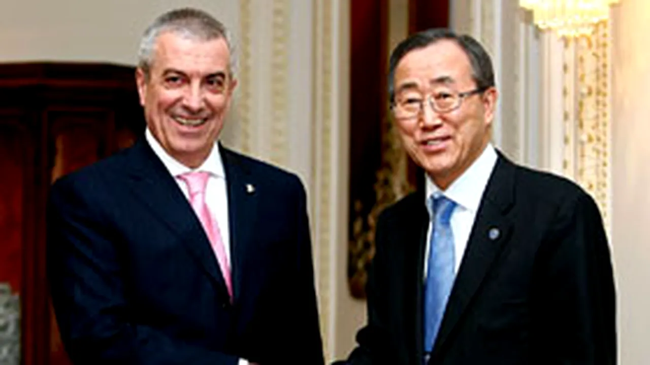 Tăriceanu şi Ban Ki-Moon au discutat despre crearea unui centru regional pentru operaţiunile ONU