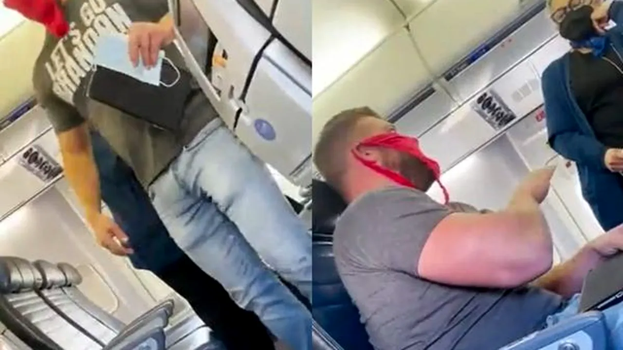 VIDEO Un bărbat s-a îmbarcat în avion cu o „altfel” de mască de protecţie: o pereche de tanga
