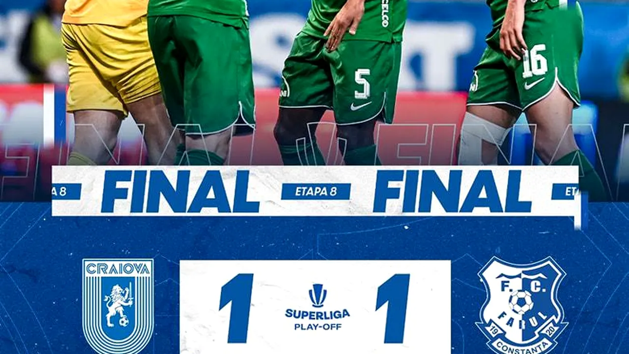 Final incendiar în Superligă: Farul a remizat în Bănie, urmează azi FCSB - CFR
