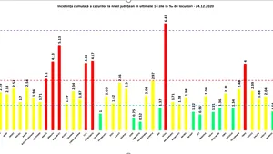 CORONAVIRUS 24 decembrie. Situaţia pe judeţe. Ilfovul  are cea mai mare incidenţă la mia de locuitori. Bucureştiul are peste 1.000 de cazuri. Judeţele cu cele mai multe infectări. LISTA completă