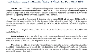Finalizarea implementării proiectului 