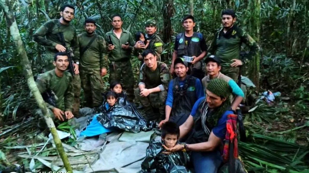 Patru copii dispăruţi în jungla columbiană după un accident aviatic au fost găsiţi în viaţă după 40 de zile
