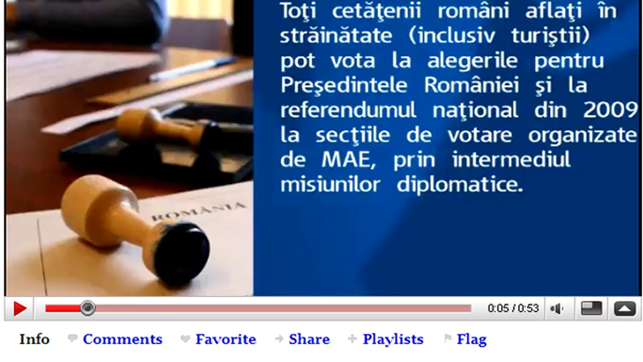 Spot de informare pe YouTube pentru alegerile prezidenţiale şi referendum