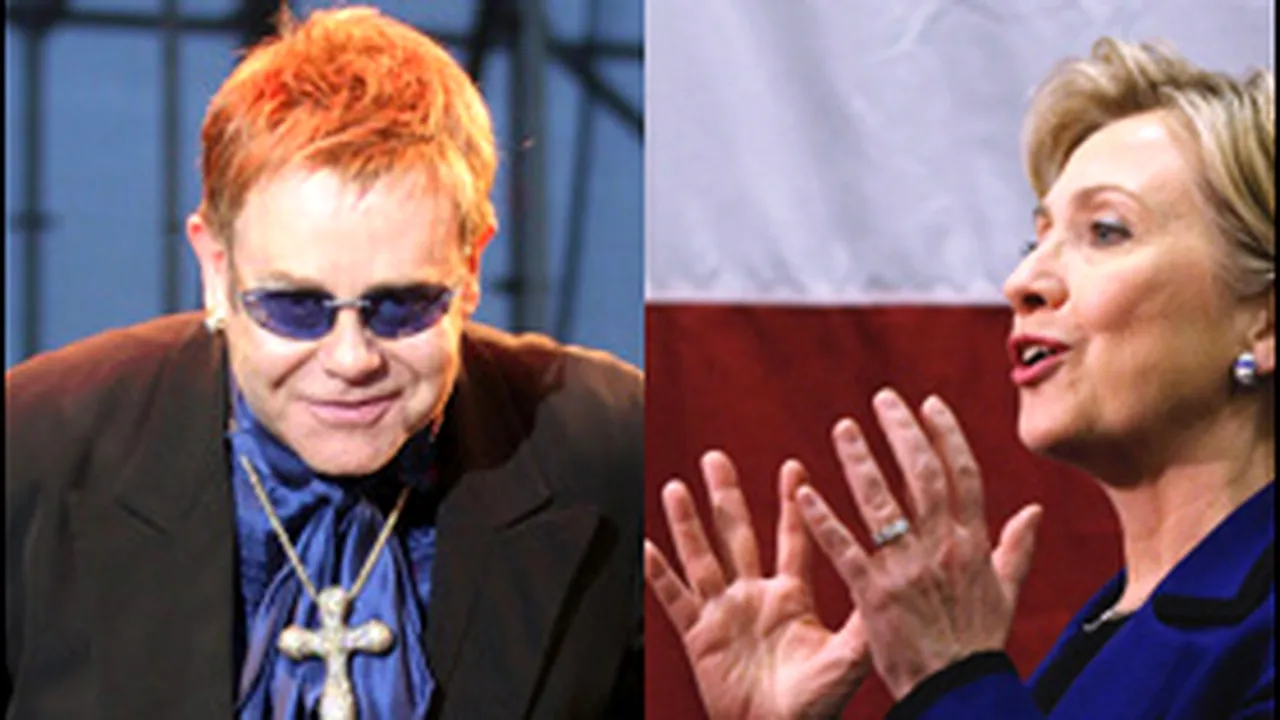 Elton John concertează pentru Hillary Clinton