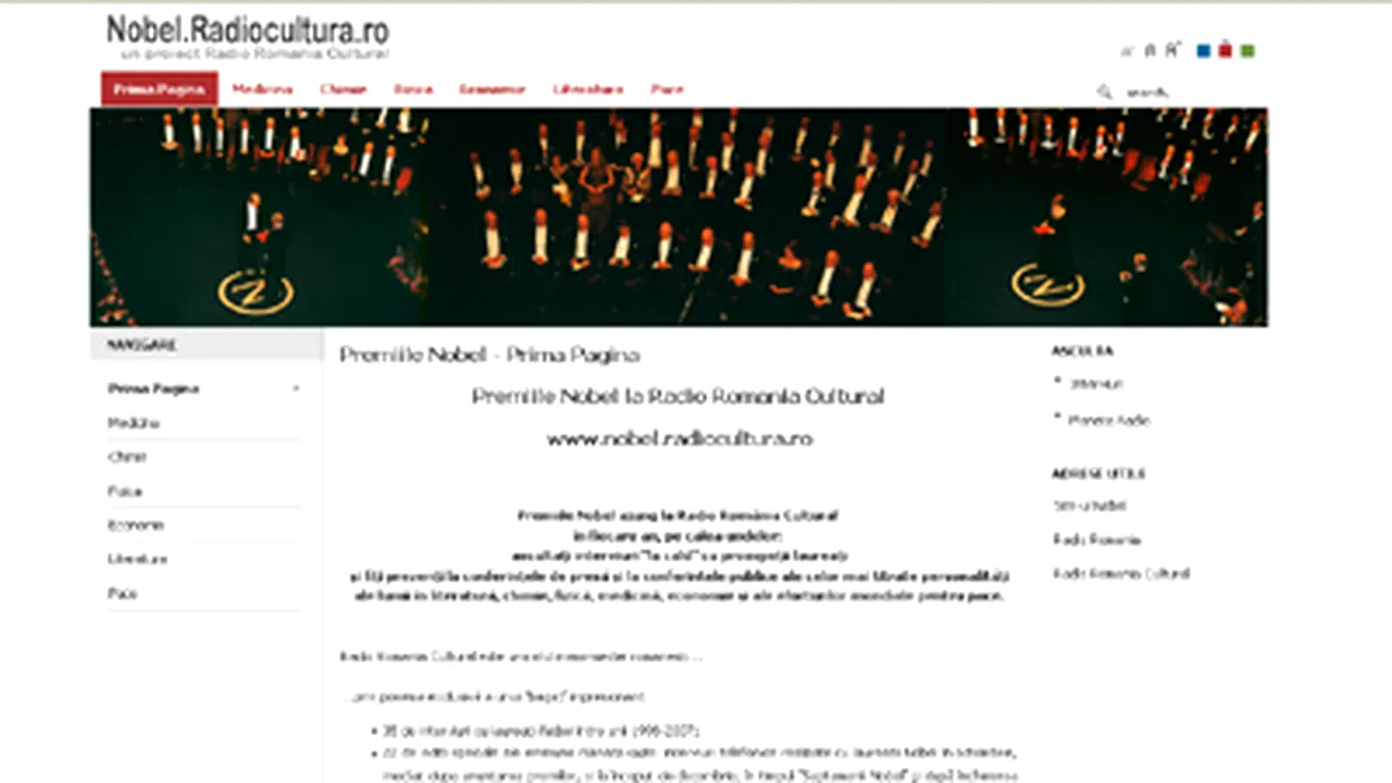www.nobel.radiocultura.ro, lansat de Radio România Cultural