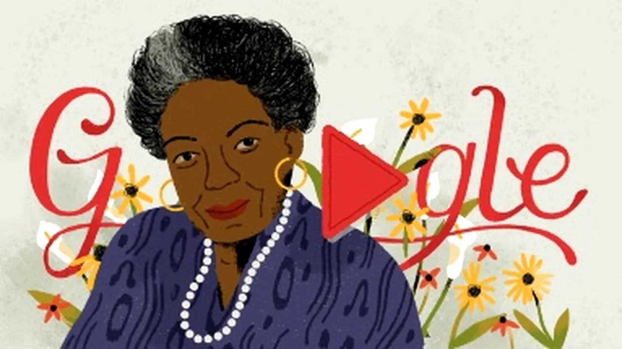 Maya Angelou. Google Doodle pentru a-i celebra aniversarea