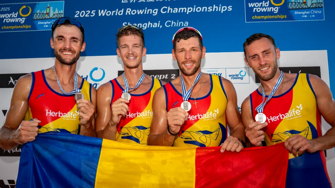 Echipajul României de canotaj la barca 4 rame masculin, premiat la Gala Mari Sportivi ProSport pentru argintul mondial din 2025