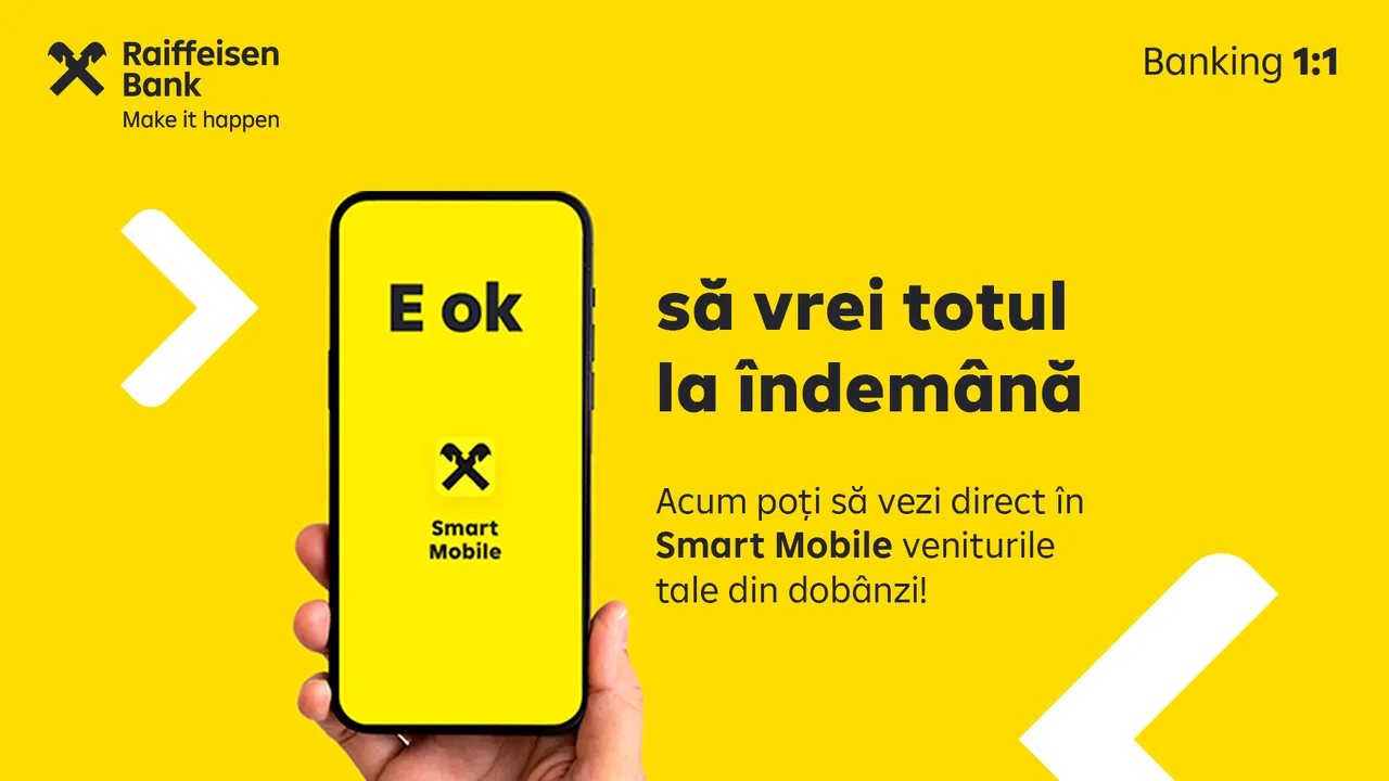 Raiffeisen Bank România lansează funcţionalitatea Vizualizarea veniturilor din dobânzi