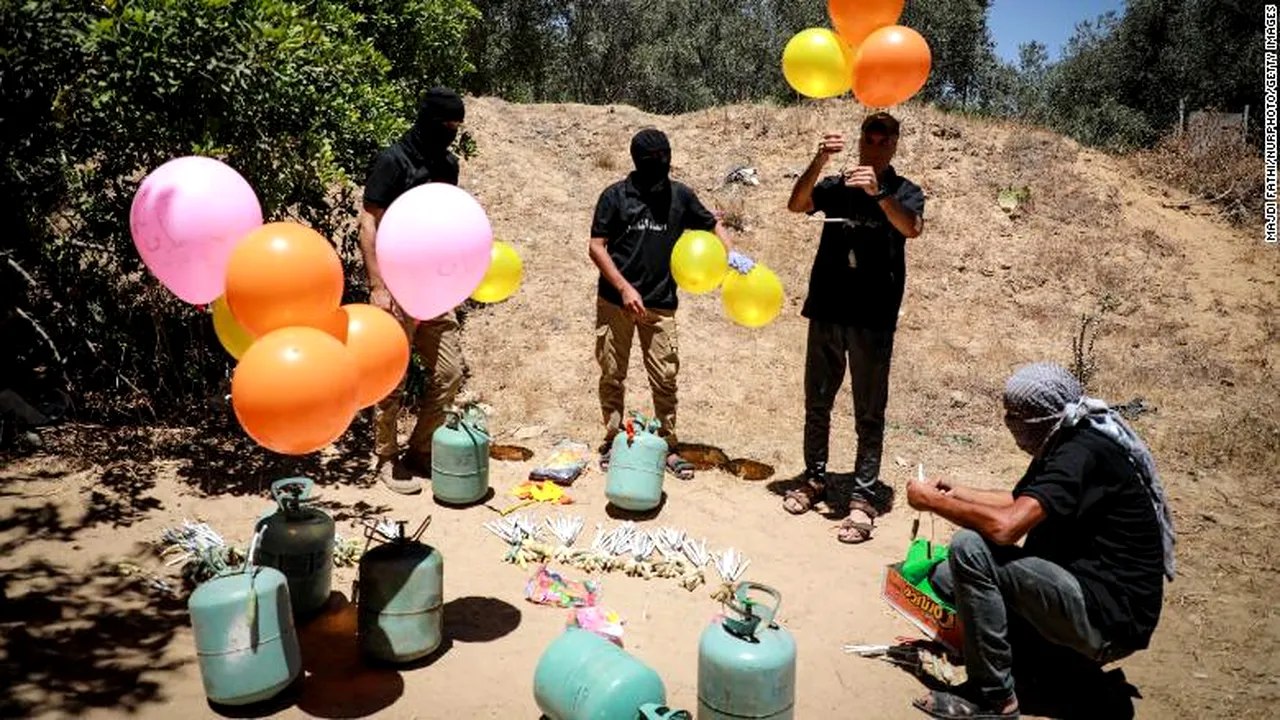 Baloanele legate de explozivi, arma folosită în războiul Israel-Hamas