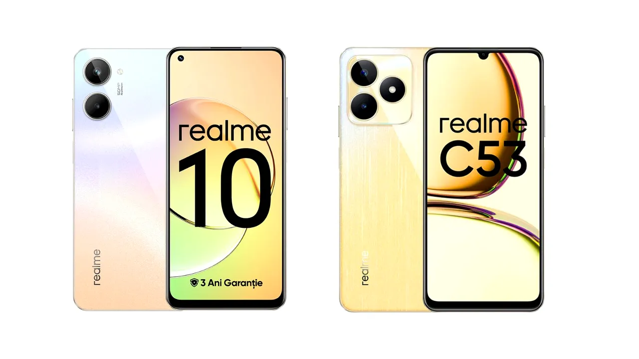 Realme 10 şi realme C53 la preţuri speciale în oferta Altex
