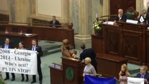 Proteste în timpul discursului susţinut la Bucureşti de preşedintele Dumei ruse. Reacţia lui Narîşkin: 