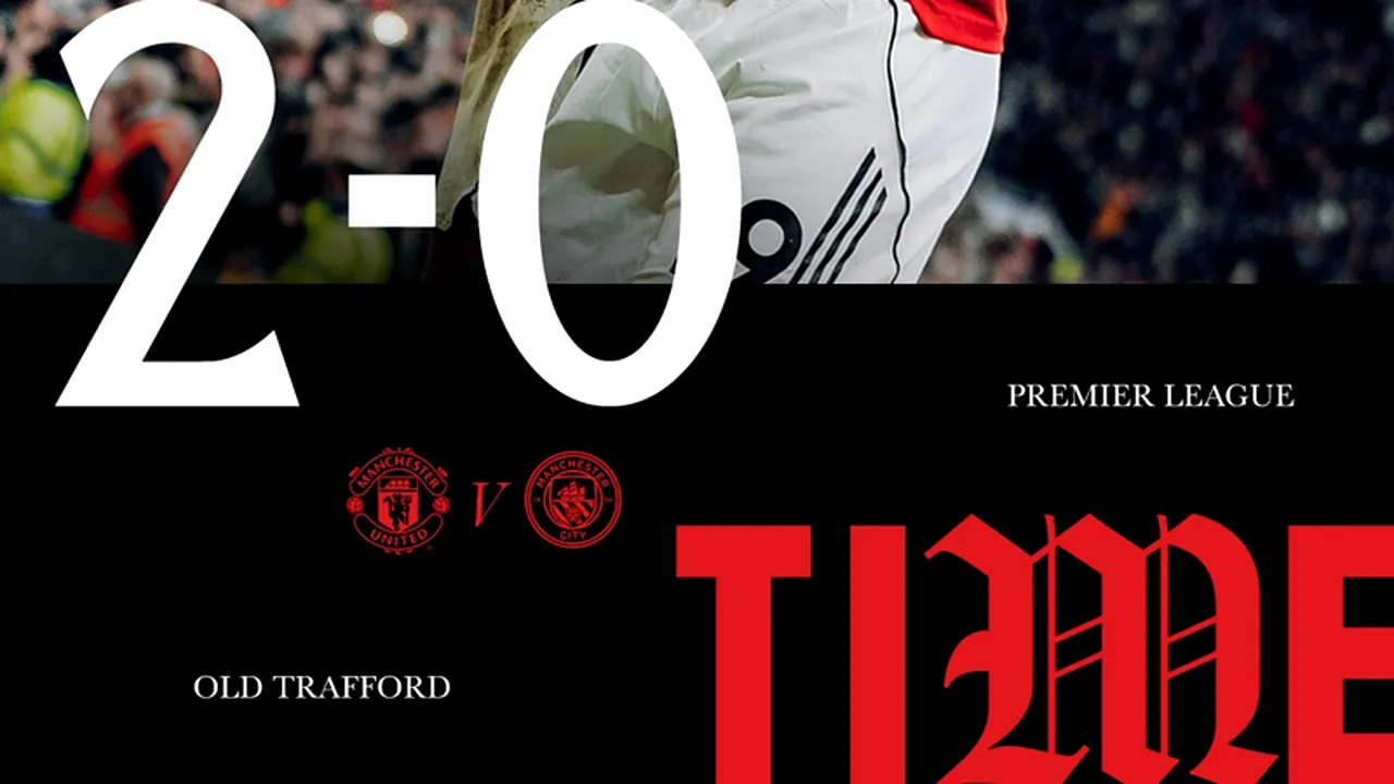 Manchester United învinge pe City în derbiul din Premier League, la debutul lui Carrick pe bancă