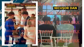 FOTO&VIDEO De la mănăstire, la nuntă. Nicușor Dan a dansat, într-un hambar, cu Prima Doamnă și fiul lor, printre nuntașii de la Tâncăbești (IMAGINI ÎN PREMIERĂ)