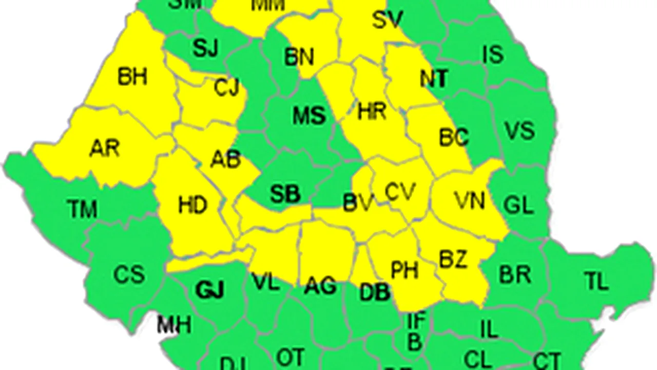 Romanian Meteorologists Widen Code Yellow Warning For 23 Counties