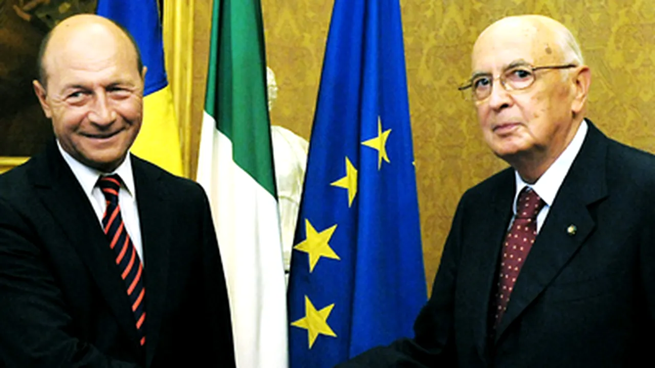 Băsescu şi Napolitano au discutat despre situaţia din Georgia şi cea a românilor din Italia