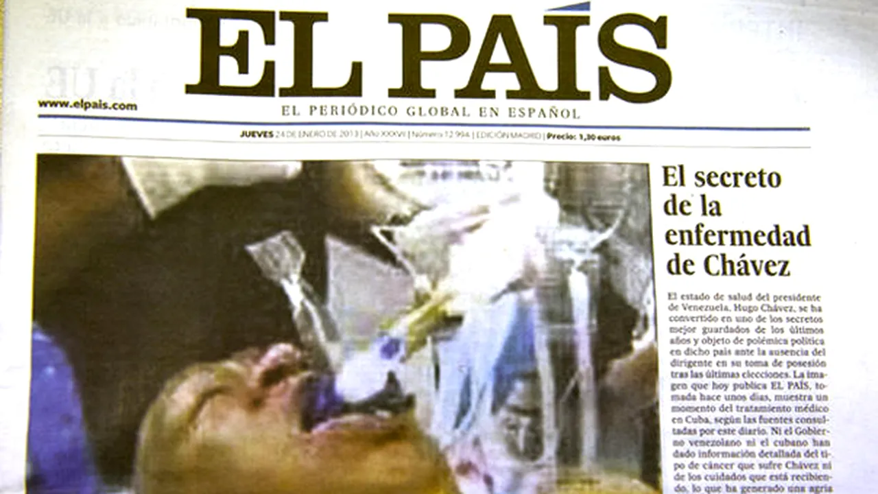 Gafă comisă de El Pais: Fotografie falsă cu Hugo Chavez intubat. Ce reprezenta în realitate imaginea