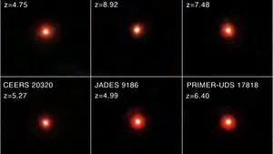 Descoperire spectaculoasă. Ce sunt „little red dots”, găurile negre tinere dezvăluite de Telescopul Webb