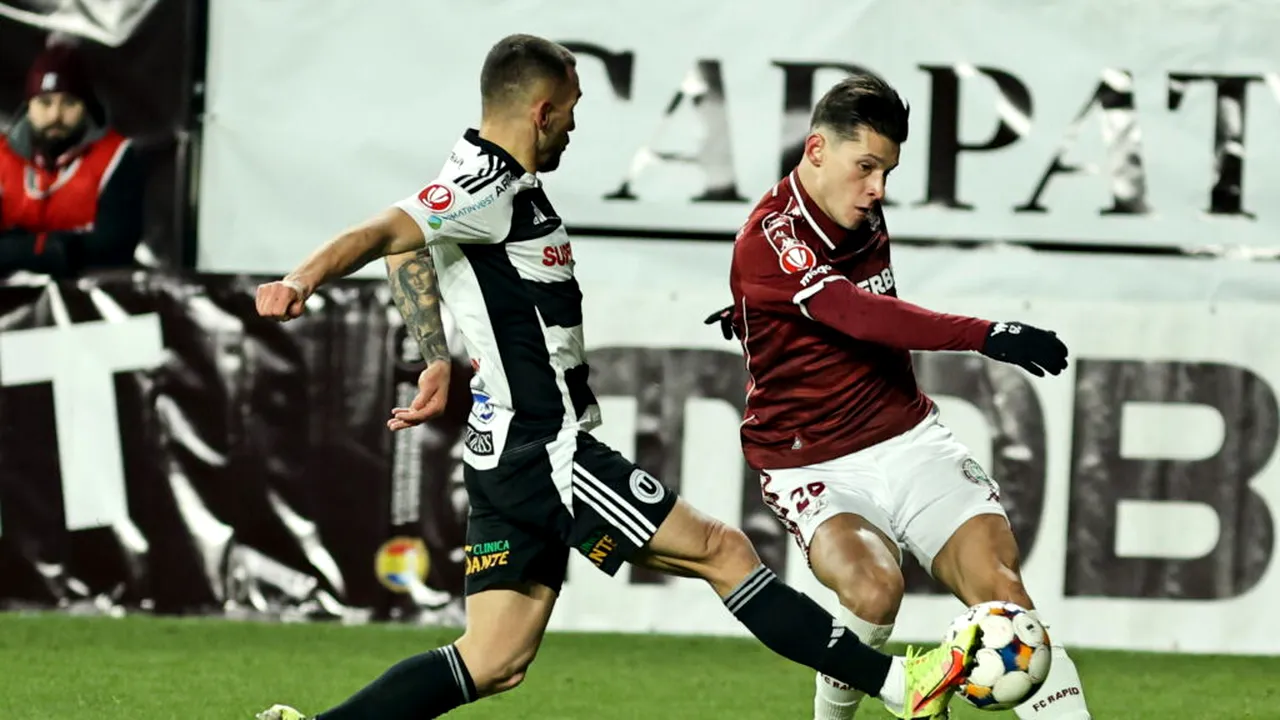 Rapid-Universitatea Cluj, duminică, ora 20.30. Duel al celor mai buni marcatori din sezon